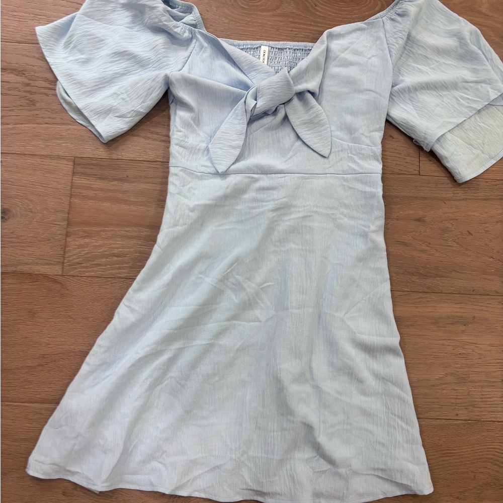 NWOT Light Blue Front Tie Dress